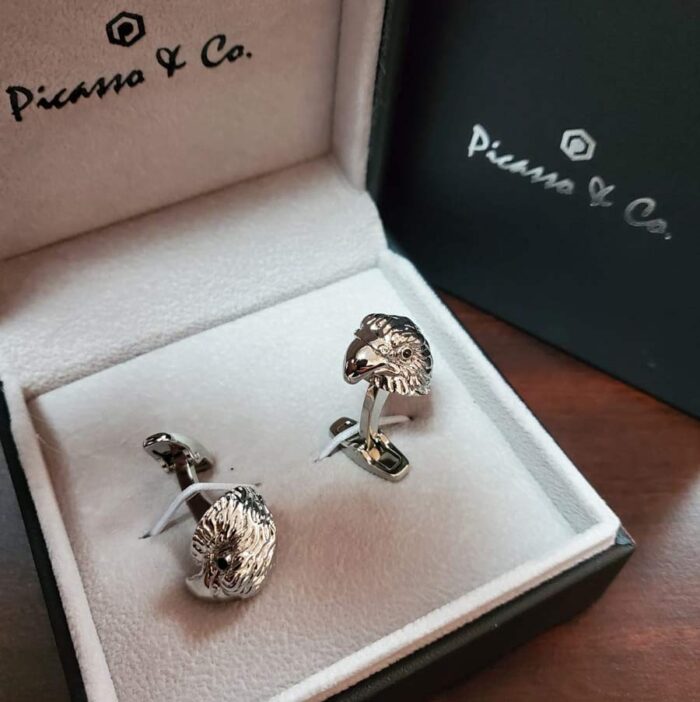 ⁦PICASSO AND CO CUFFLINK RHODIUM PLATED PCFLCS⁩ - الصورة ⁦2⁩