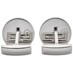 PICASSO AND CO Round Stainless Steel/White Laquer Cufflinks PCRNSW - Image 3