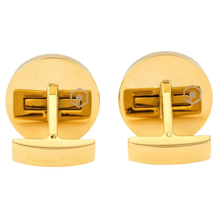 picasso-and-co-cufflink-pcufrtcyg-3.jpg PICASSO AND CO Stainless Steel Cufflinks-Gold/Black PCRTCYG - الصورة 3