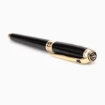 S.T. Dupont Line D Medium Rollerball Pen in Black and Gold with Premium Black Lacquer and Gold-Plated Brass Construction