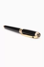 S.T. Dupont Line D Medium Rollerball Pen in Black and Gold with Premium Black Lacquer and Gold-Plated Brass Construction