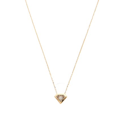 Yellow gold necklace with a sparkling diamond pendant from the Picasso and Co Ladies Necklaces collection